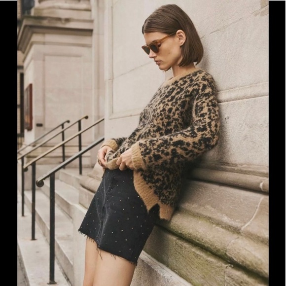 Madewell Pullover Alpaca & Wool Blend Animal Print Sweater NWT - Picture 3 of 16